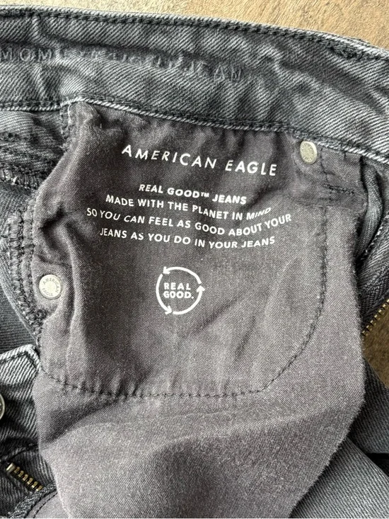 American Eagle Outfitters Black Distressed Relaxed Jeans US 00 Regular - Picture 7 of 7